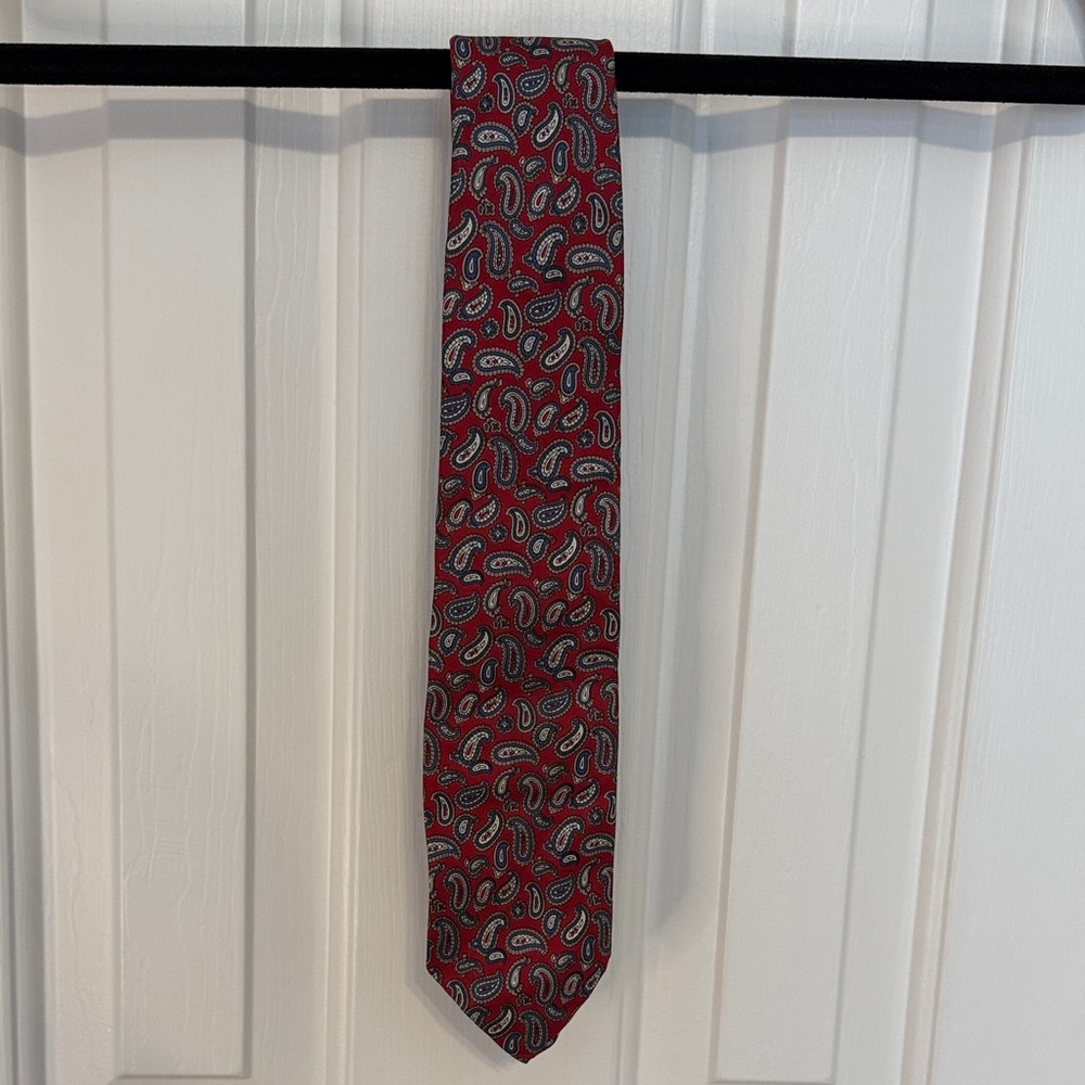 Vintage Christian Dior Red Paisley Tie